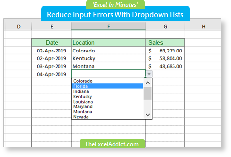 Reduce Input Errors With Dropdown Lists