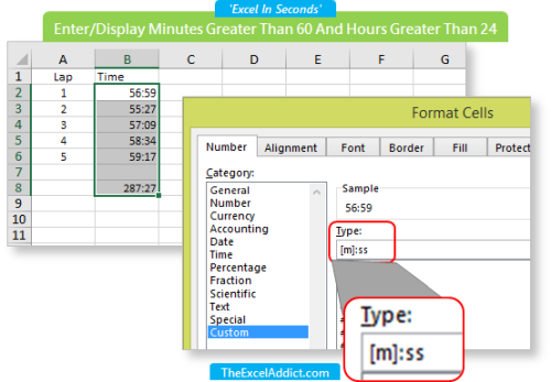 Enter/Display Minutes Greater Than 60 And Hours Greater Than 24