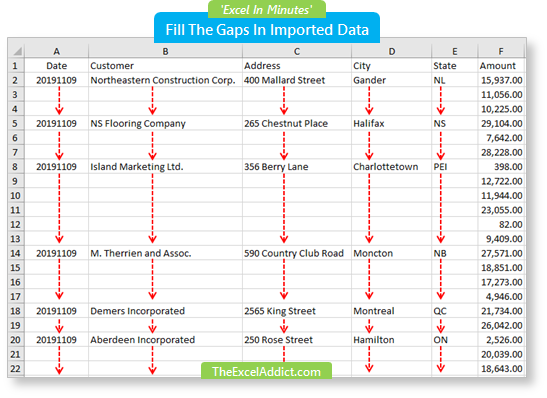 Fill The Gaps In Imported Data