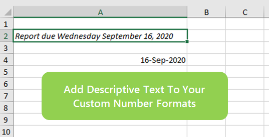Add Descriptive Text To Your Custom Number Formats
