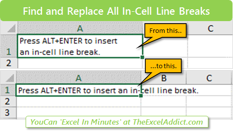Find and Replace All In-Cell Line Breaks