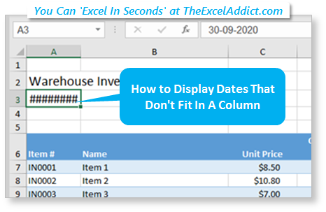 How To Display Dates That Don't Fit In A Column
