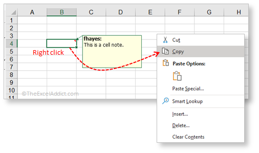 Copy Cell Comments Notes in Microsoft Excel 2007 2010 2013 2016 2019 365