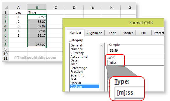 Display Elapsed Time Minutes Over An Hour in Microsoft Excel 2007 2010 2013 2016 2019 365