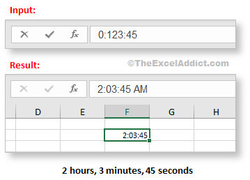 Entering Hours Minutes And Seconds in Microsoft Excel 2007 2010 2013 2016 2019 365