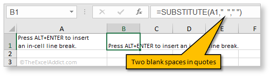 Remove Extra Blank Space Using Substitute Formula in Microsoft Excel 2007 2010 2013 2016 2019 365