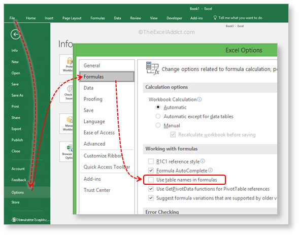 Turn Off Structured Referencing in Microsoft Excel 2007 2010 2013 2016 2019 365